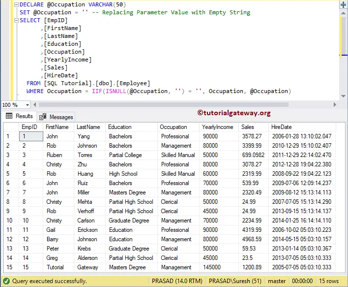 SQL Query to Select All If Parameter is Empty or NULL 14