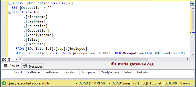 SQL Query to Select All If Parameter is Empty or NULL 8