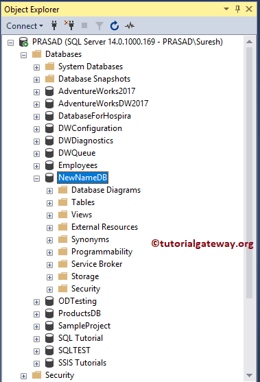 View the New Name in SSMS Object Explorer 4