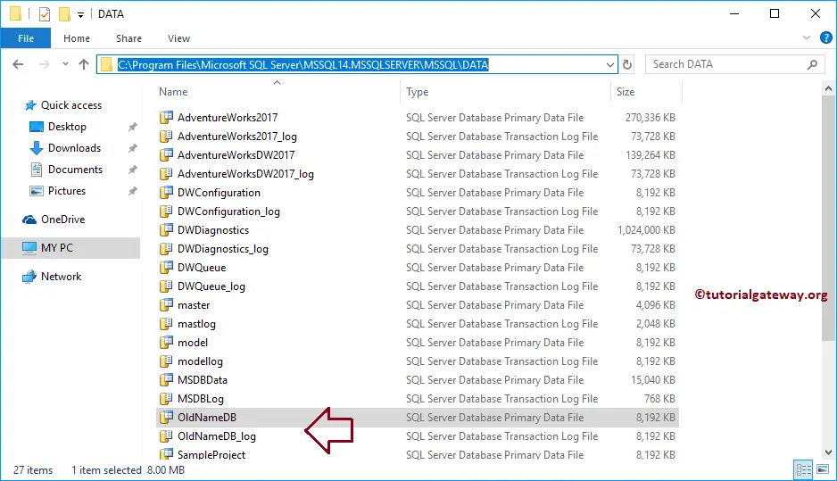 SQL Server Rename Database along with Files 8