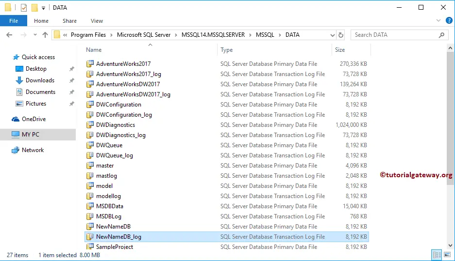 SQL Server Rename Database along with Files 9