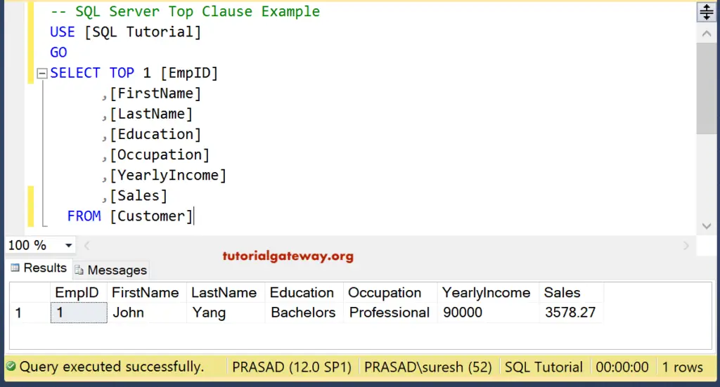 SQL TOP Clause 2
