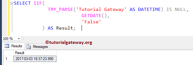 SQL TRY_PARSE Function IS NULL IIF example 2