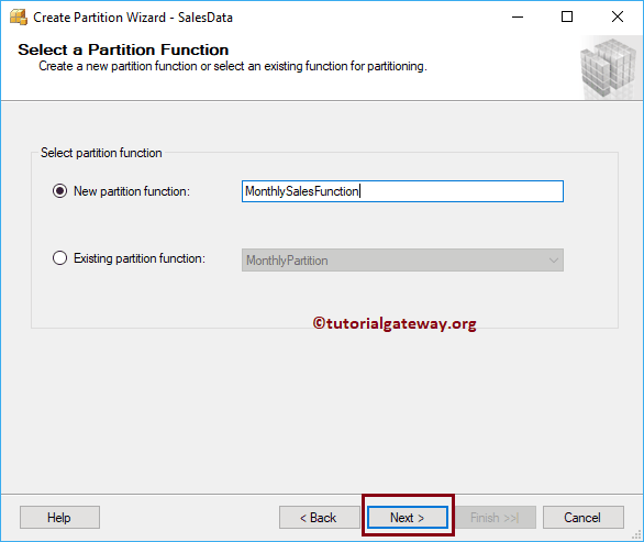 SQL Table Partitioning using SSMS 5