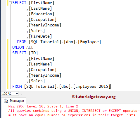 SQL UNION ALL 3
