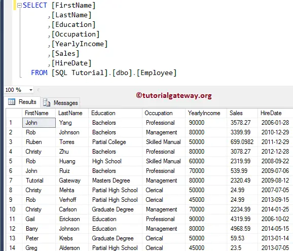 SQL EXCEPT errors pf 9