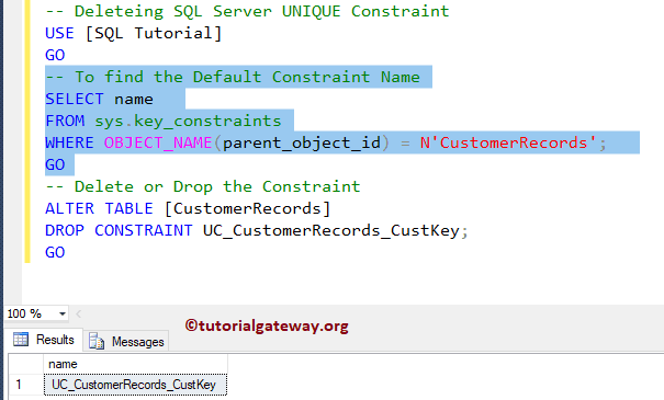 SQL Unique Constraint 19