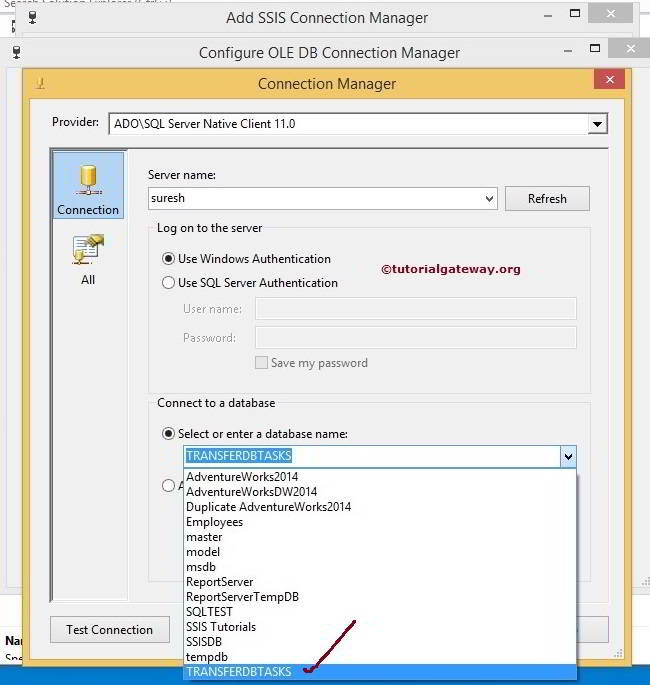 ADO Connection Manager in SSIS 6