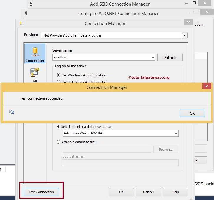 ADO.NET Connection Manager in SSIS 7