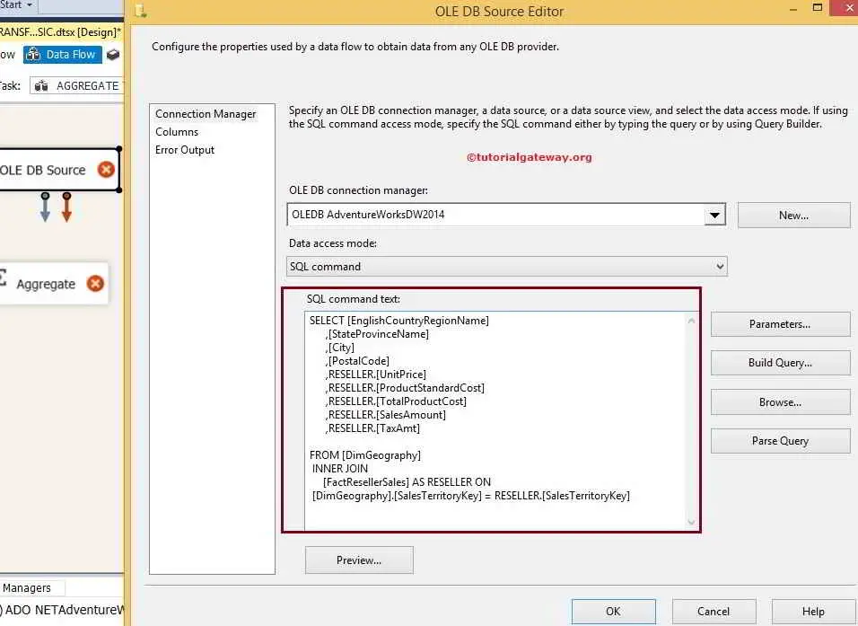 Aggregate Transformation in SSIS 2014 Basic Mode 3