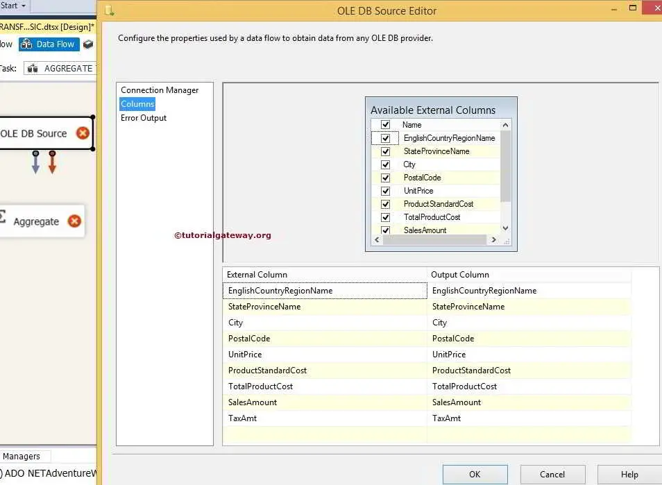 Aggregate Transformation in SSIS 2014 Basic Mode 4