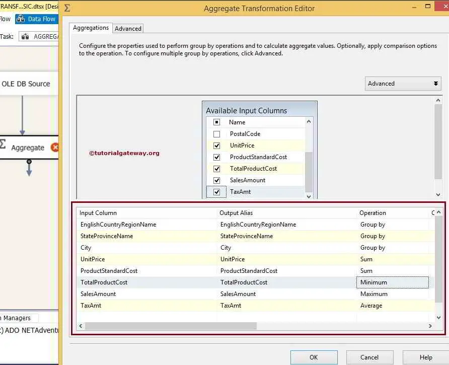 Aggregate Transformation in SSIS Basic Mode 6