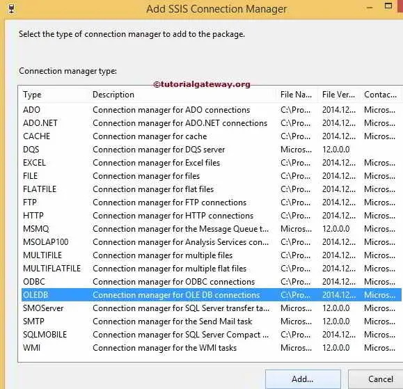 SSIS Connection Manager 3