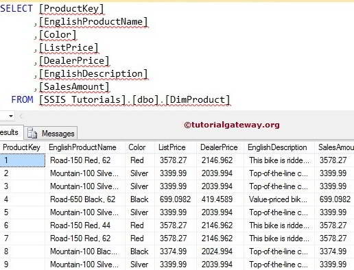 SQL destination table result 11