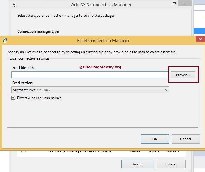 Excel Connection Manager in SSIS 5