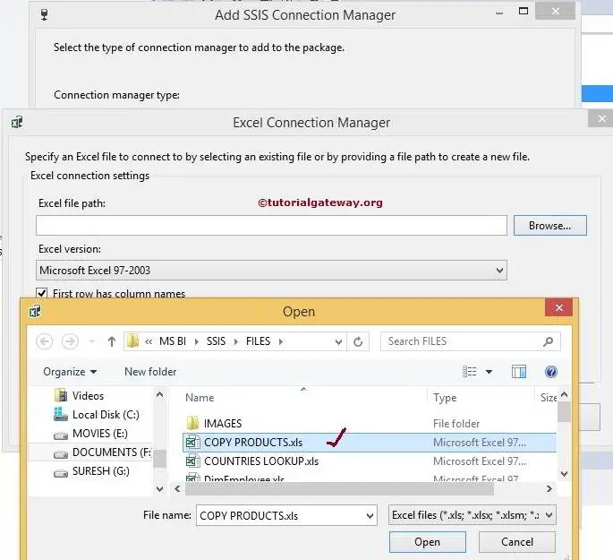 Excel Connection Manager in SSIS 6
