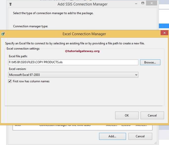 SSIS EXCEL CONNECTION MANAGER 4