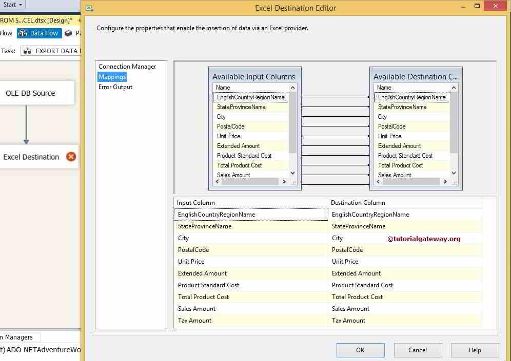 SSIS Export Data From SQL Server to Excel 7