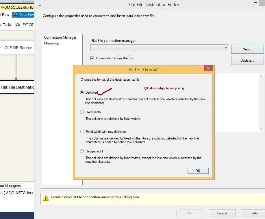 Export Data from SQL Server to Flat File in SSIS 6