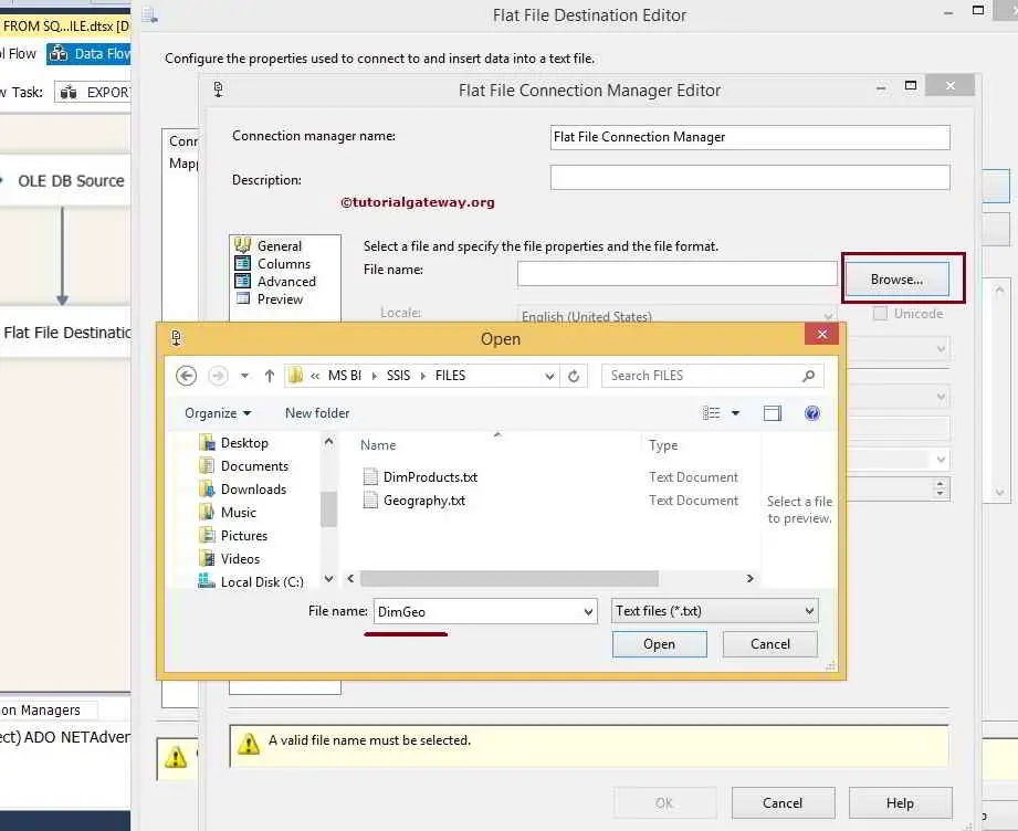 Export Data from SQL Server to Flat File in SSIS 7