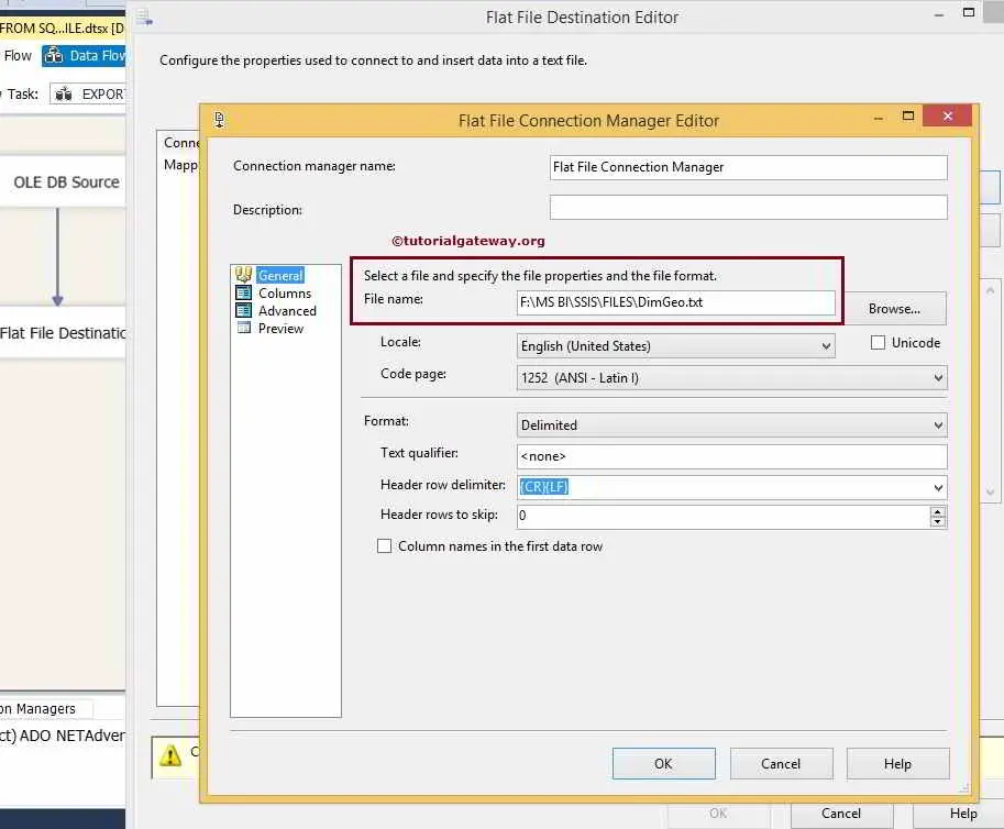 Export Data from SQL Server to Flat File in SSIS 8