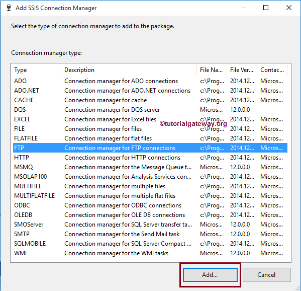 SSIS FTP Connection Manager 3