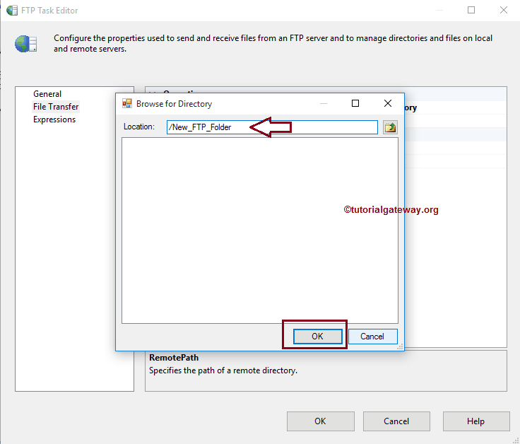 SSIS FTP TASK CREATE REMOTE DIRECTORY 5