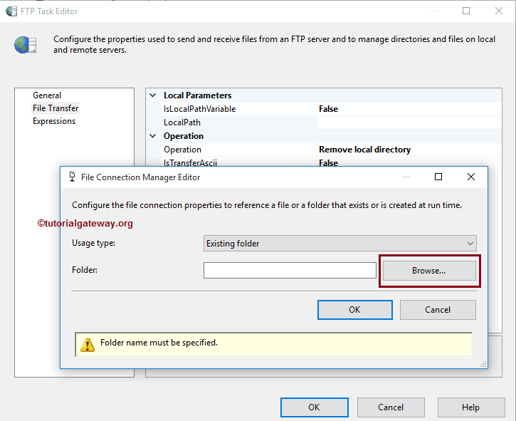 SSIS FTP TASK DELETE LOCAL DIRECTORY 6
