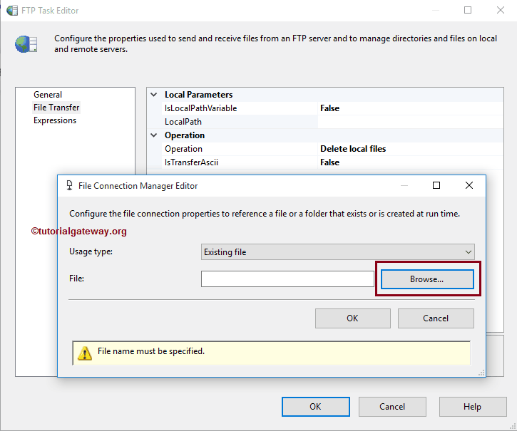 SSIS FTP TASK DELETE LOCAL FILES 5