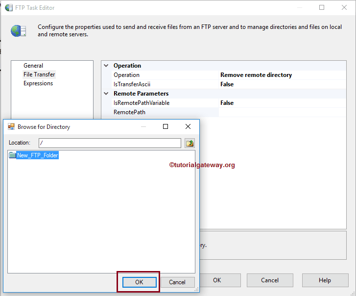 SSIS FTP TASK DELETE REMOTE DIRECTORY 5