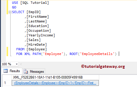 Convert Sql Table to XMLFile