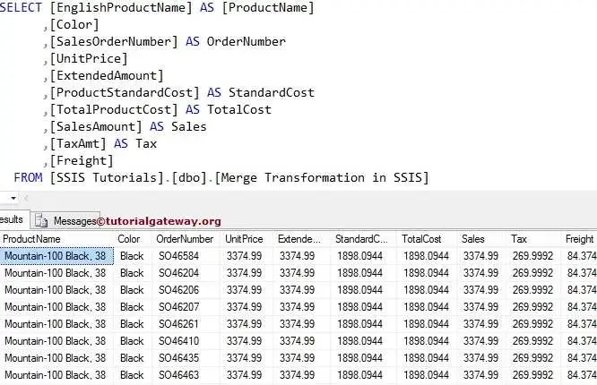 Merge Transformation in SSIS 13