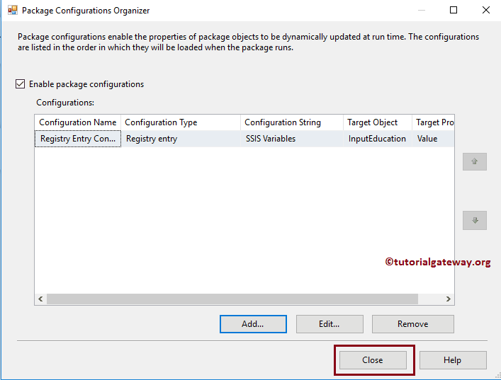 SSIS Package Configuration using Registry Entry 16