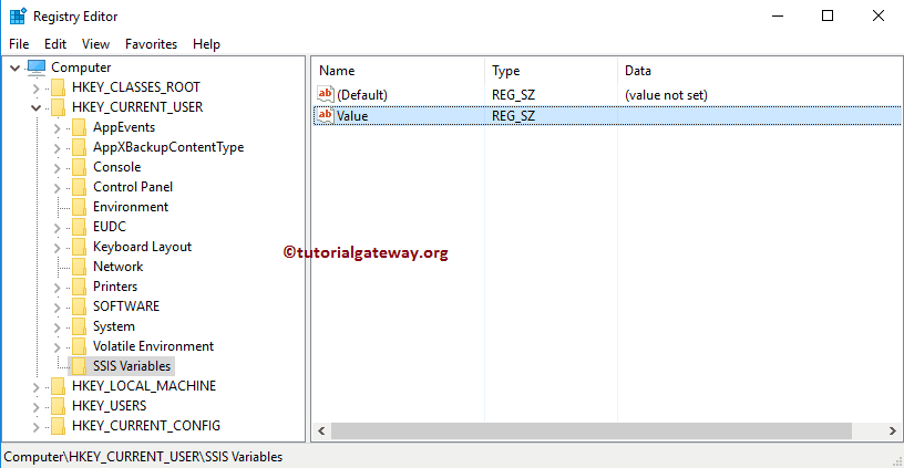 SSIS Package Configuration using Registry Entry 6