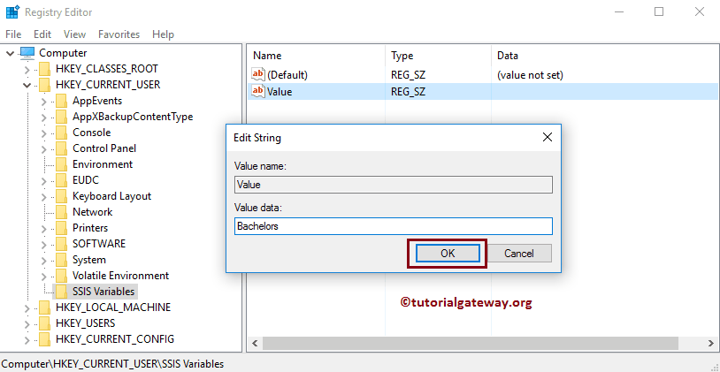SSIS Package Configuration using Registry Entry 7