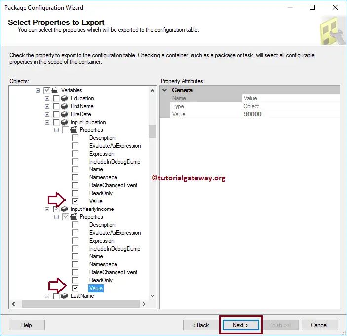 SSIS Package Configuration using SQL Server 12