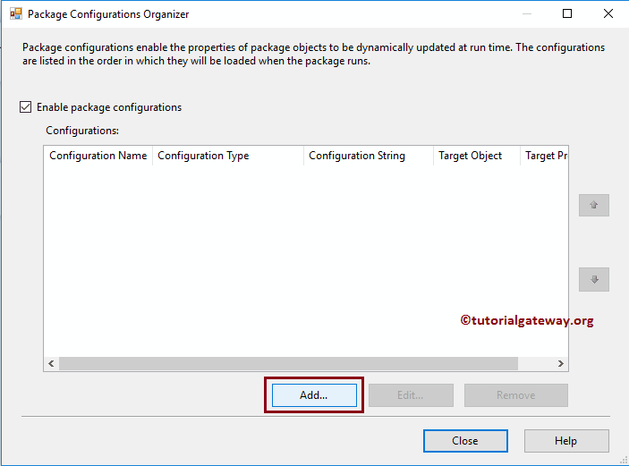 SSIS Package Configuration using SQL Server 3
