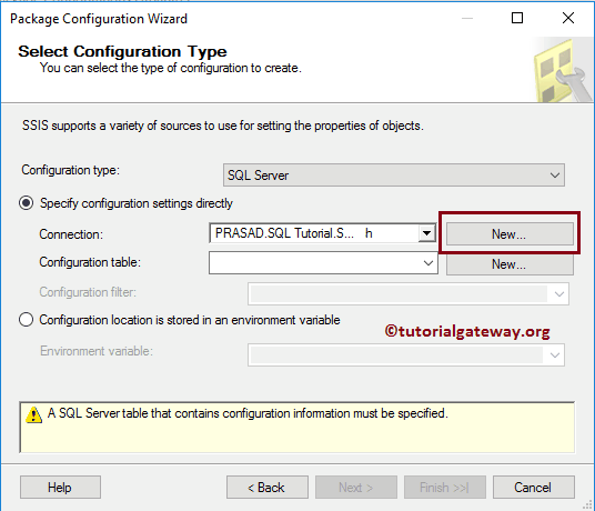 SSIS Package Configuration using SQL Server 6