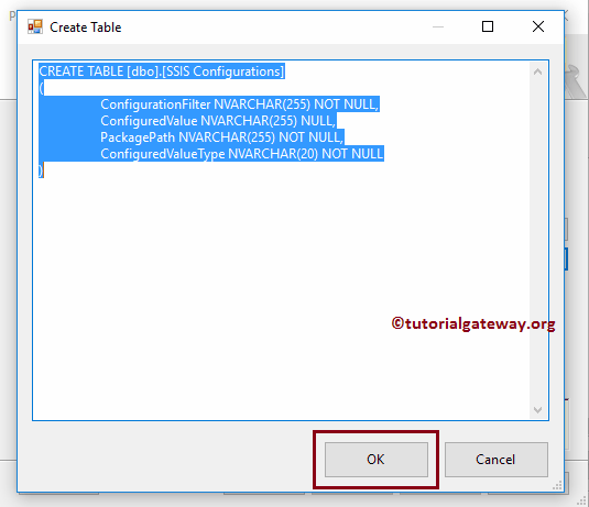 SSIS Package Configuration using SQL Server 9