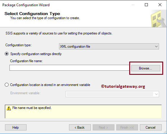 SSIS Package Configuration using XML Configuration FIle 5
