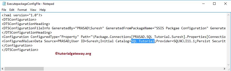 SSIS Package Configuration using XML Configuration File 14