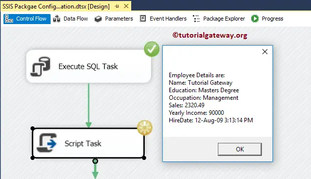 SSIS Package Configuration using XML Configuration File 17