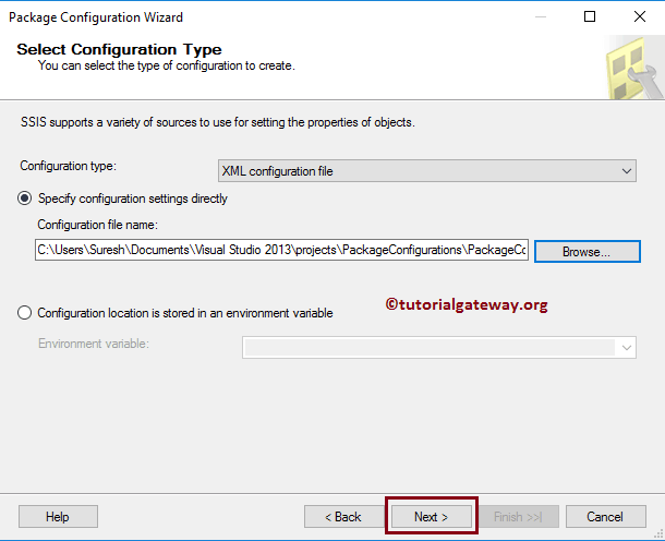 SSIS Package Configuration using XML Configuration File 7