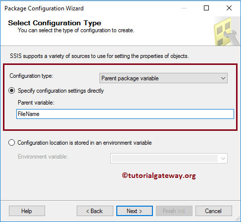SSIS Parent Child Package Configuration Type