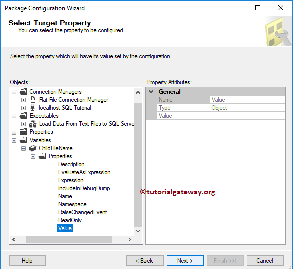 SSIS Parent Child Package Configuration Target Property