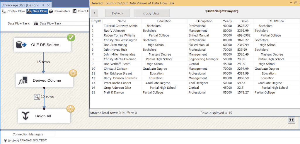 SSIS RTRIM function