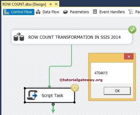 Row Count Transformation In SSIS