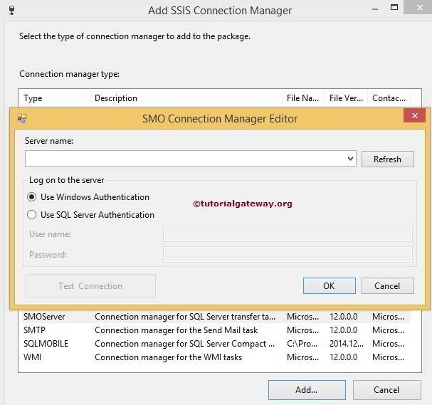 SMO Connection Manager in SSIS 4
