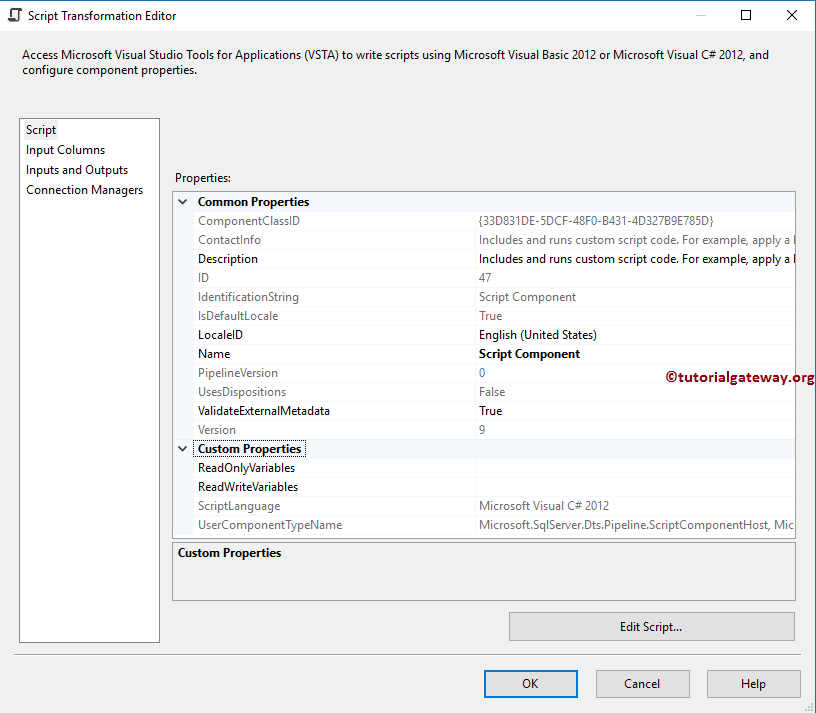 SSIS Script Component as Transformation 7