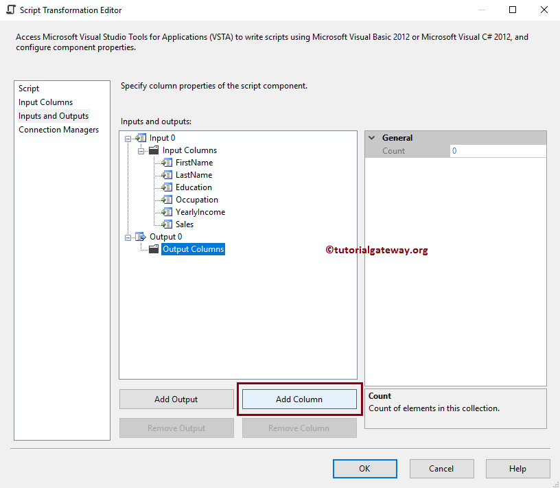 SSIS Script Component as Transformation 9